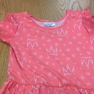 Dot Dot Smile Pink Dress with White Patterns